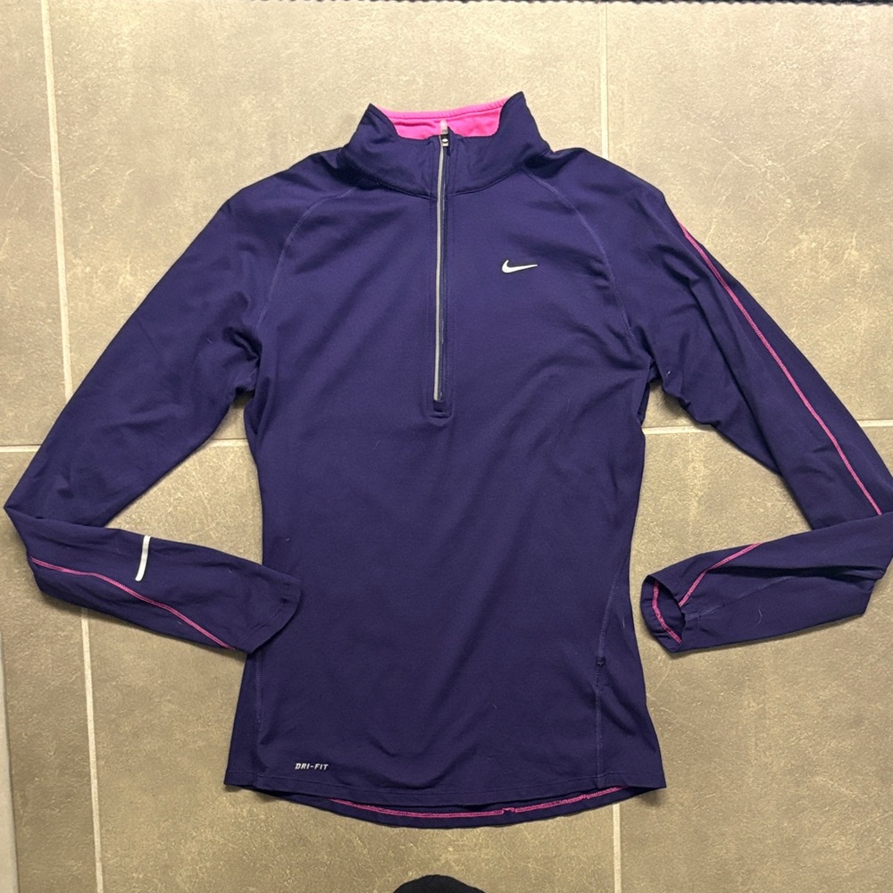 Nike Women's Purple and Pink Long Sleeve Top (S)